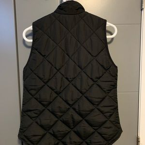 Black quilted vest, J.Crew